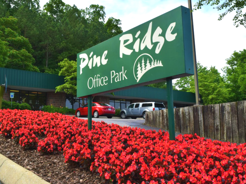 Pine Ridge Entrance signage and landscaping